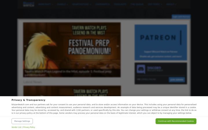 Screenshot of blizzardwatch.com