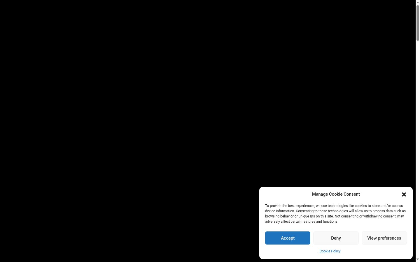 Capture d'écran de la bannière de consentement affichée avant toute interaction