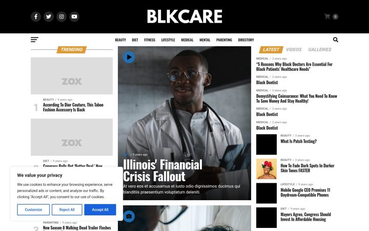 Screenshot of blkcare.com