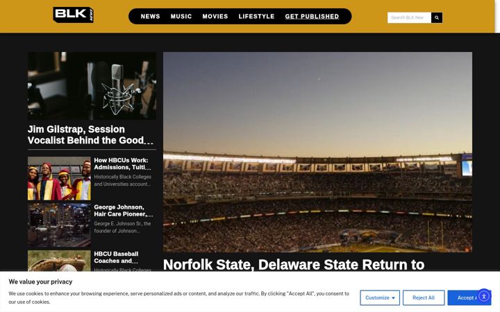 Screenshot of blknews.com