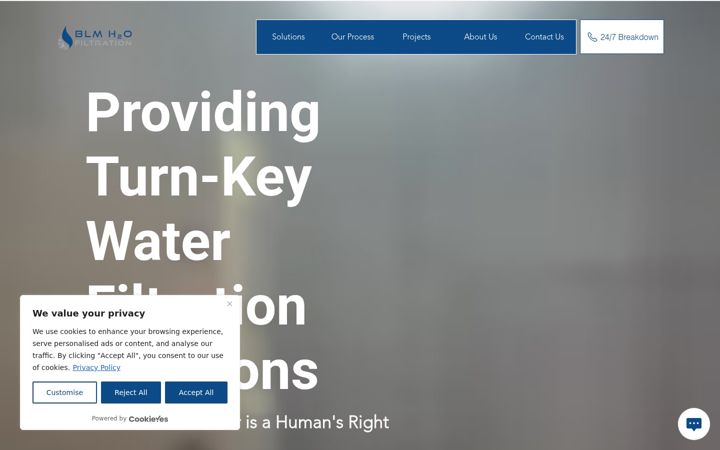 Screenshot of blmh2ofiltration.co.za