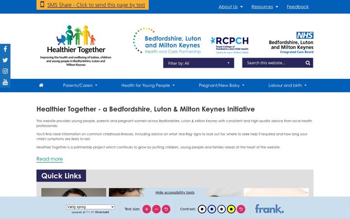 Screenshot of blmkhealthiertogether.nhs.uk