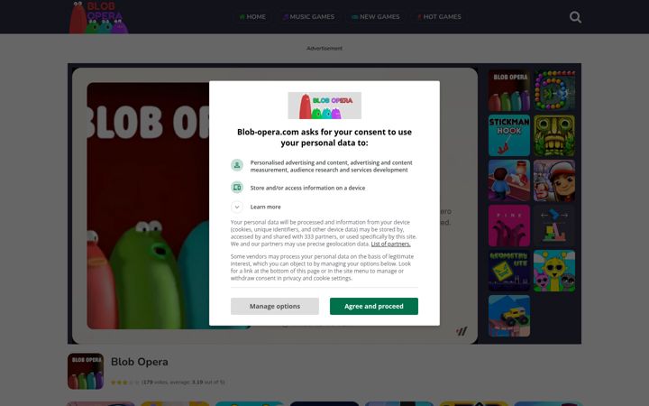 Capture d'écran de blob-opera.com