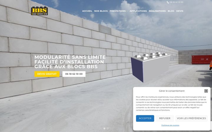 Screenshot of blocbetonsud.fr