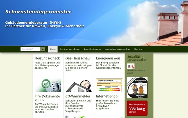 Captură de ecran a bloch-schornsteinfegereimeisterei.de