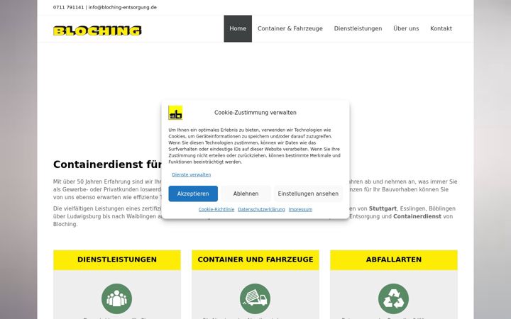 Screenshot of bloching-entsorgung.de