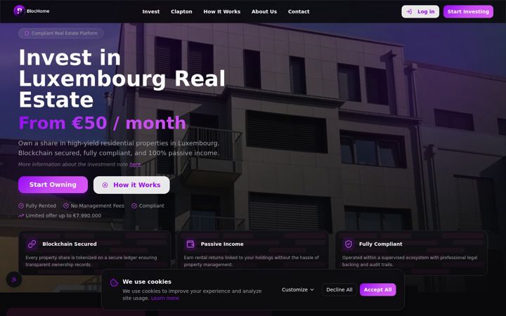 Screenshot of blochome.com