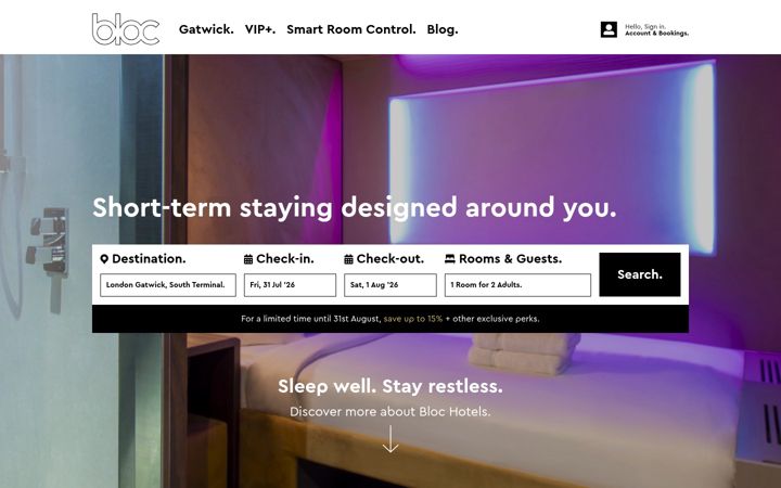 Screenshot of blochotels.com