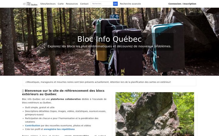 Screenshot of blocinfoquebec.com