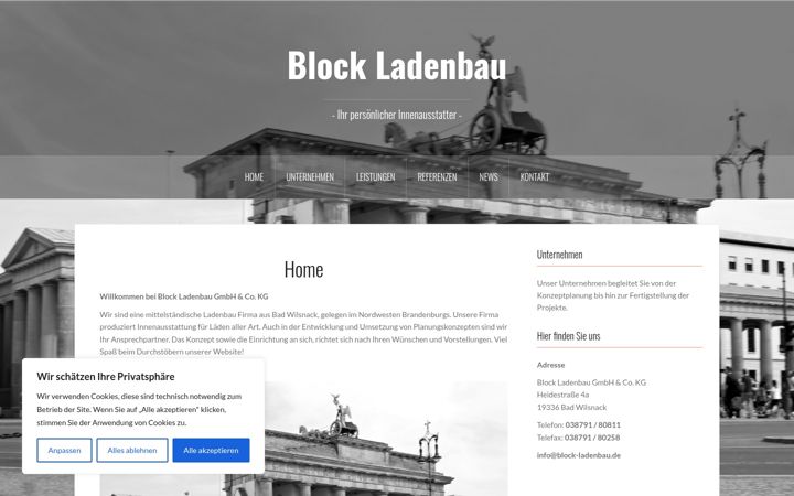 Screenshot of block-ladenbau.de