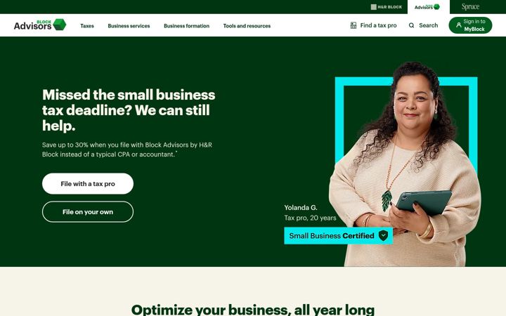 Screenshot of blockadvisors.com