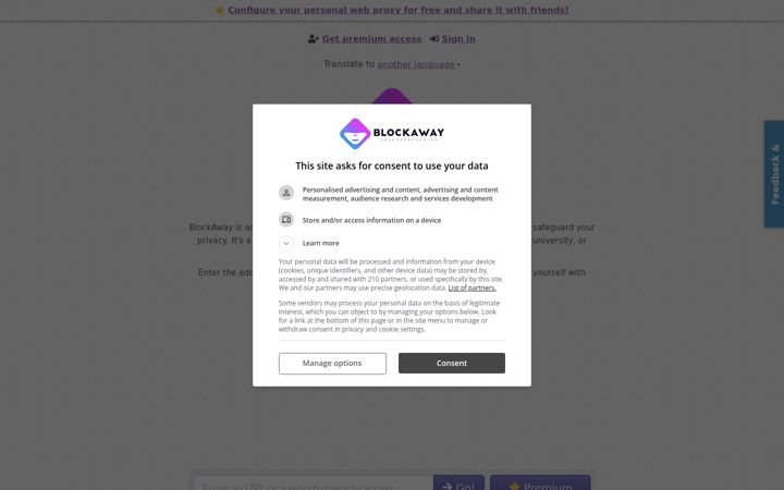 Ekrānuzņēmums no blockaway.net