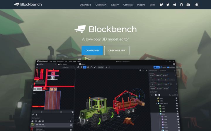 Captura de ecrã de blockbench.net