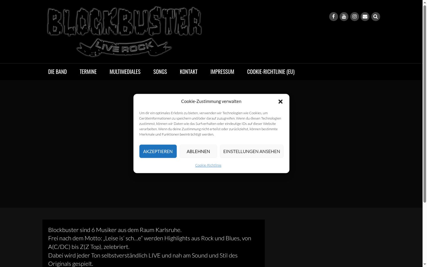 Screenshot of the consent banner shown before any interaction