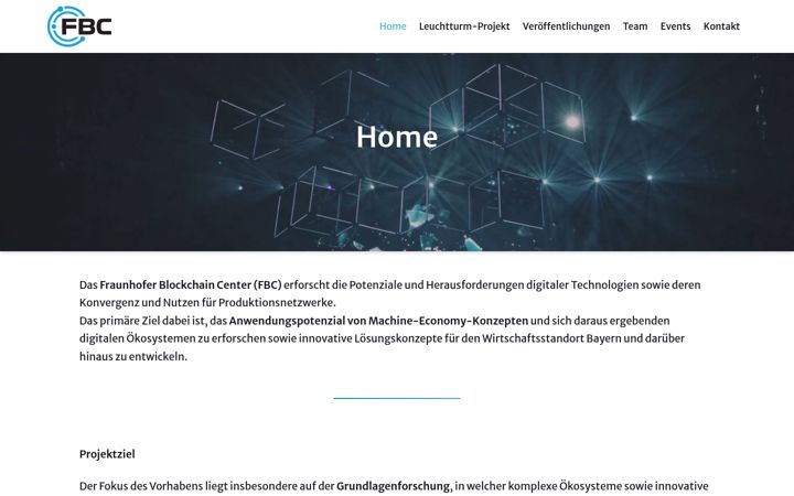 Screenshot of blockchain-center.bayern