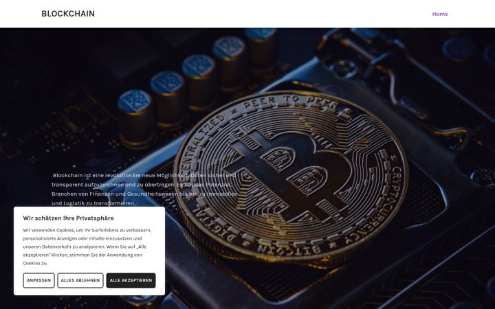 Screenshot of blockchain-keyword.de