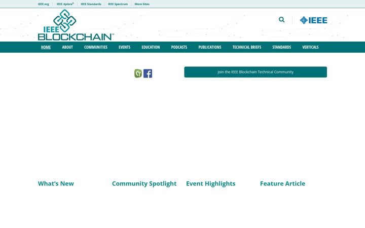 Screenshot of blockchain.ieee.org