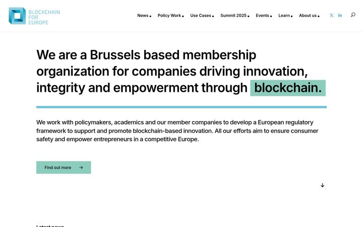 Képernyőkép: blockchain4europe.eu