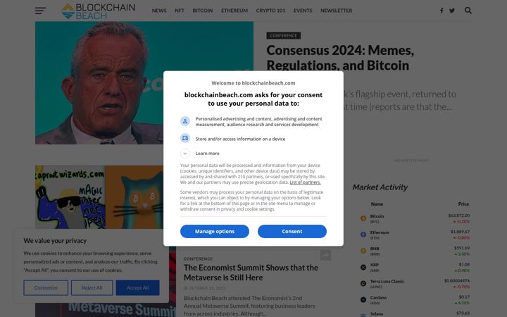 Screenshot of blockchainbeach.com