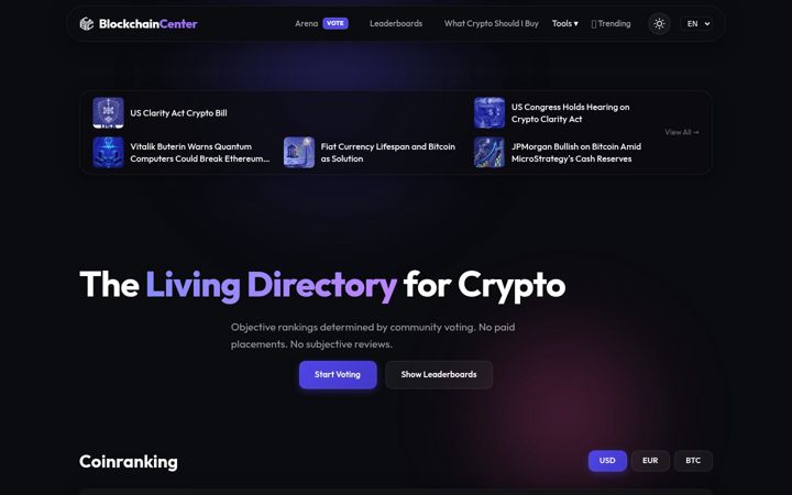 Screenshot of blockchaincenter.net