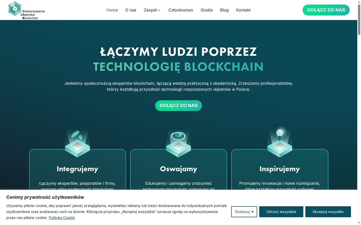 Screenshot of the consent banner shown before any interaction
