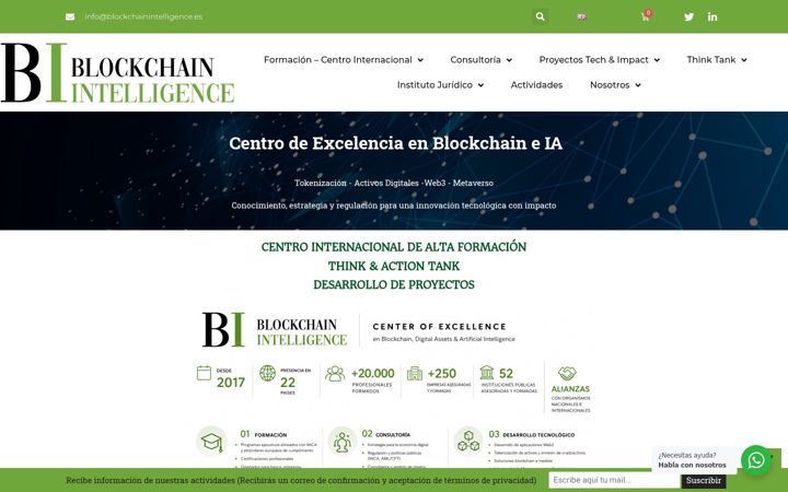 Screenshot of blockchainintelligence.es
