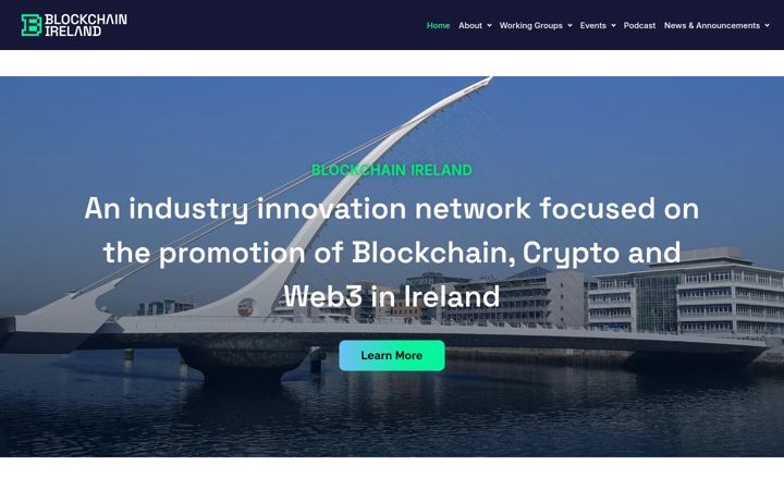 Screenshot of blockchainireland.ie