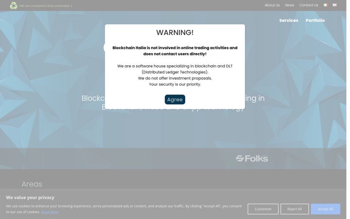 Snímek obrazovky blockchainitalia.io