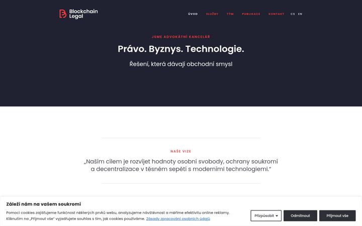 Screenshot of blockchainlegal.cz