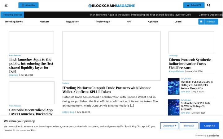 Screenshot of blockchainmagazine.net