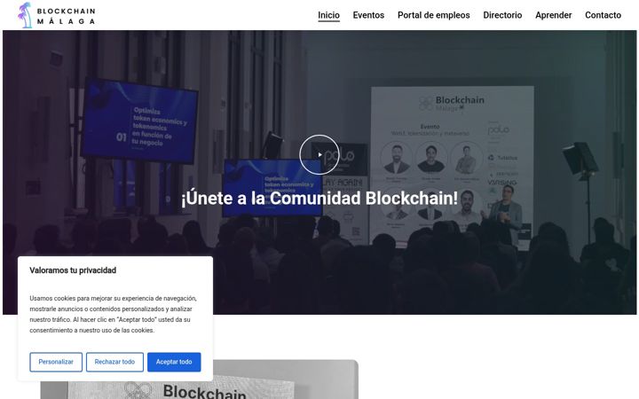 Screenshot of blockchainmalaga.es