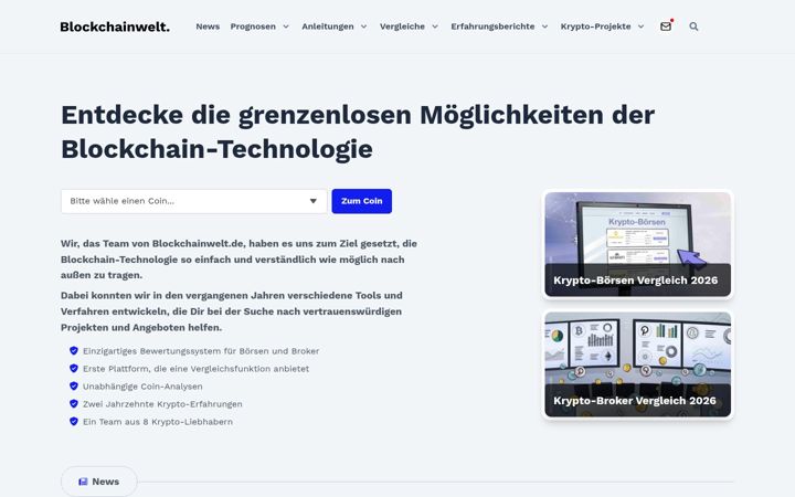 Screenshot of blockchainwelt.de