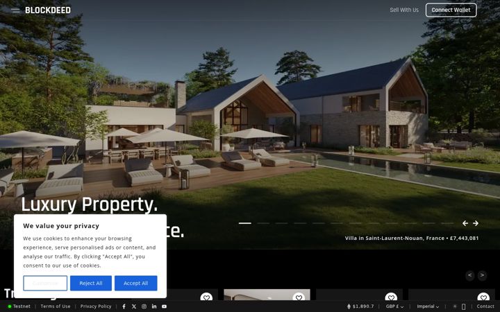 Captura de pantalla de blockdeed.com