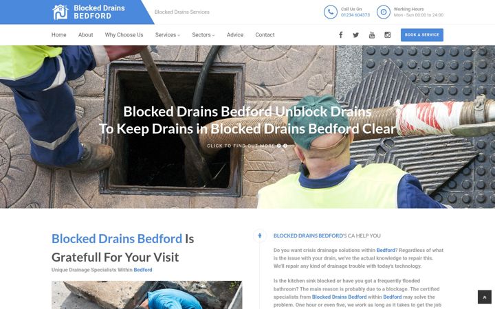 Screenshot of blockeddrains-bedford.uk