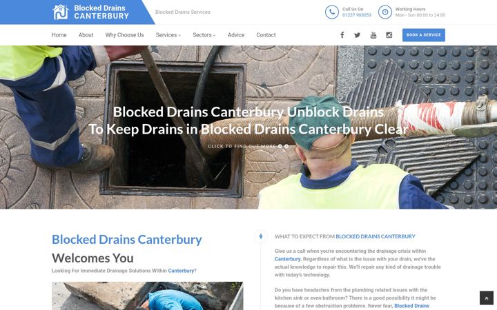 Screenshot van blockeddrains-canterbury.uk