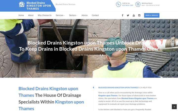 Screenshot ta' blockeddrains-kingston.uk