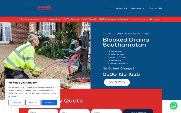 Snímek obrazovky blockeddrains-southampton.co.uk