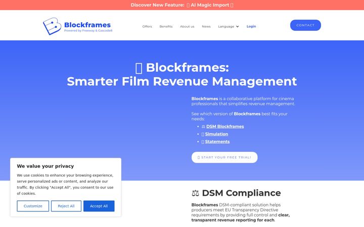 Screenshot of blockframes.io