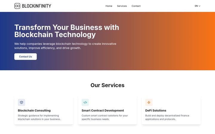 Screenshot of blockinfinity.com