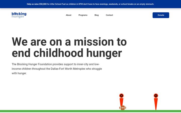 Captura de ecrã de blockinghunger.org