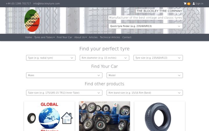 Screenshot of blockleytyre.com