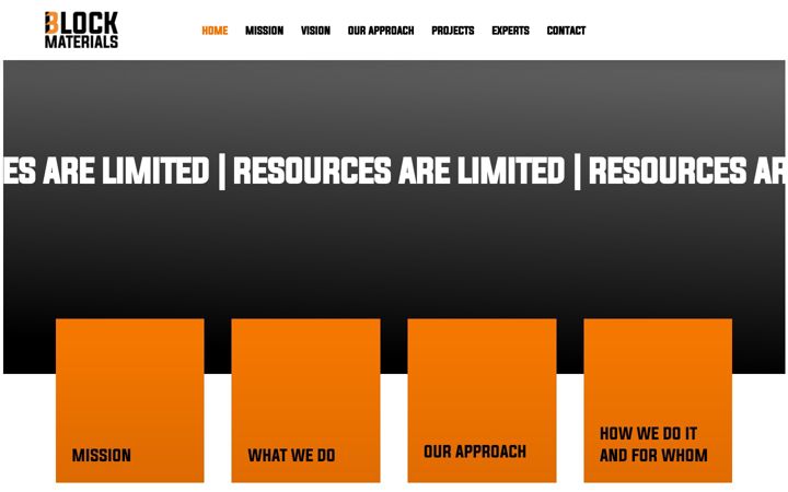 Screenshot of blockmaterials.com