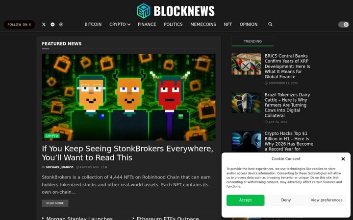 Screenshot of blocknews.com