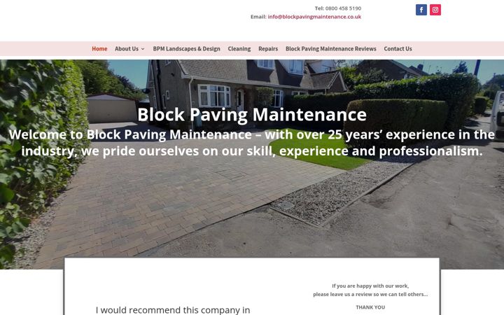 Screenshot of blockpavingmaintenance.co.uk