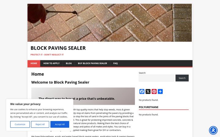 Screenshot of blockpavingsealer.uk