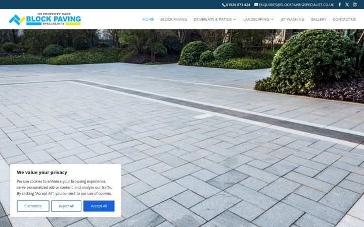 Screenshot of blockpavingspecialist.co.uk