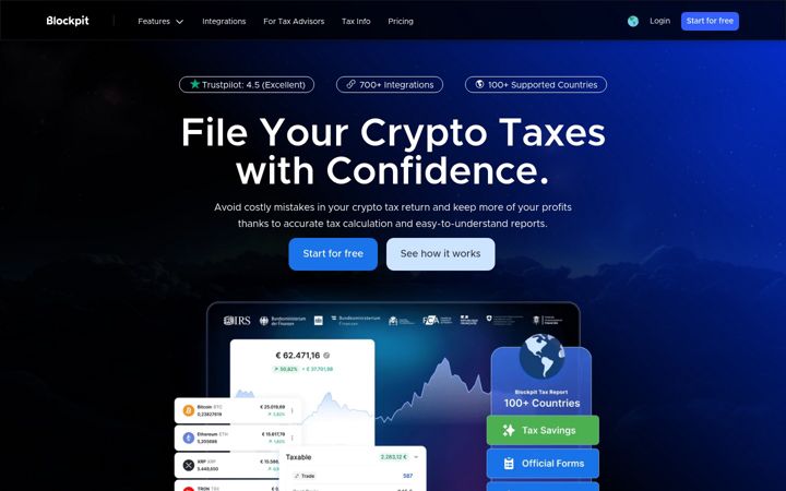 Screenshot of blockpit.io