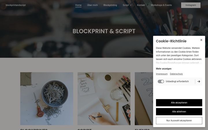 Screenshot of blockprintandscript.de