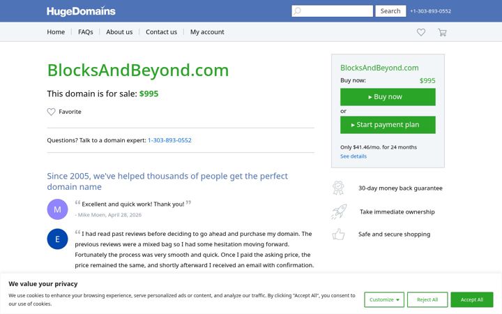 Screenshot of blocksandbeyond.com
