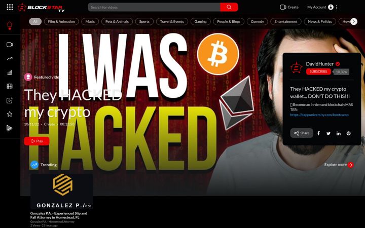 Screenshot of blockstar.tv